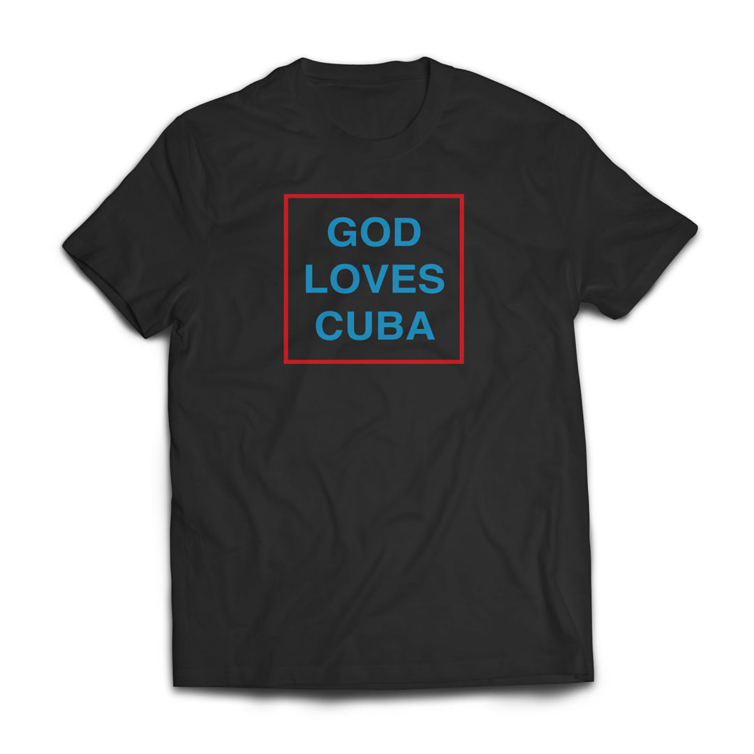 GOD LOVES CUBA T-SHIRT (BLACK)